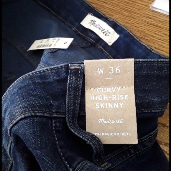 MADEWELL Curvy High-Rise Skinny Jeans NWT 36 Waist - Picture 8 of 15